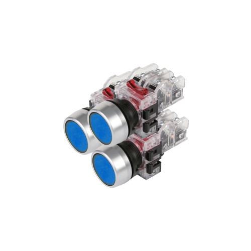 Nút nhấn không đèn Hanyoung MRF-RM1W phi 22 viền nhôm màu trắng